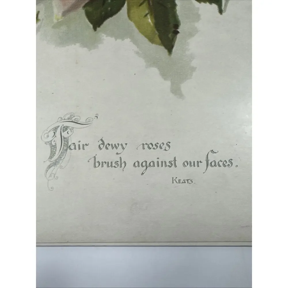 1899 Dewy Roses Calendar By Tabor Prang Art Co Boston MA